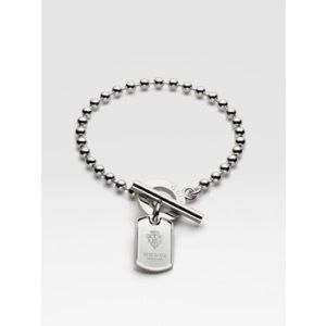 Gucci sterling silver dog tag Bracelet